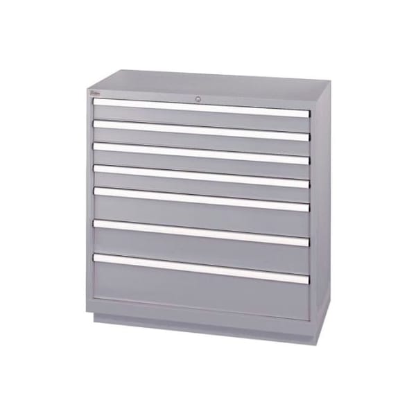 Lista International Lista 7 Drawer Shallow Depth Cabinet - Light Gray, Individual Lock XSHS0900-0702LGRG - main